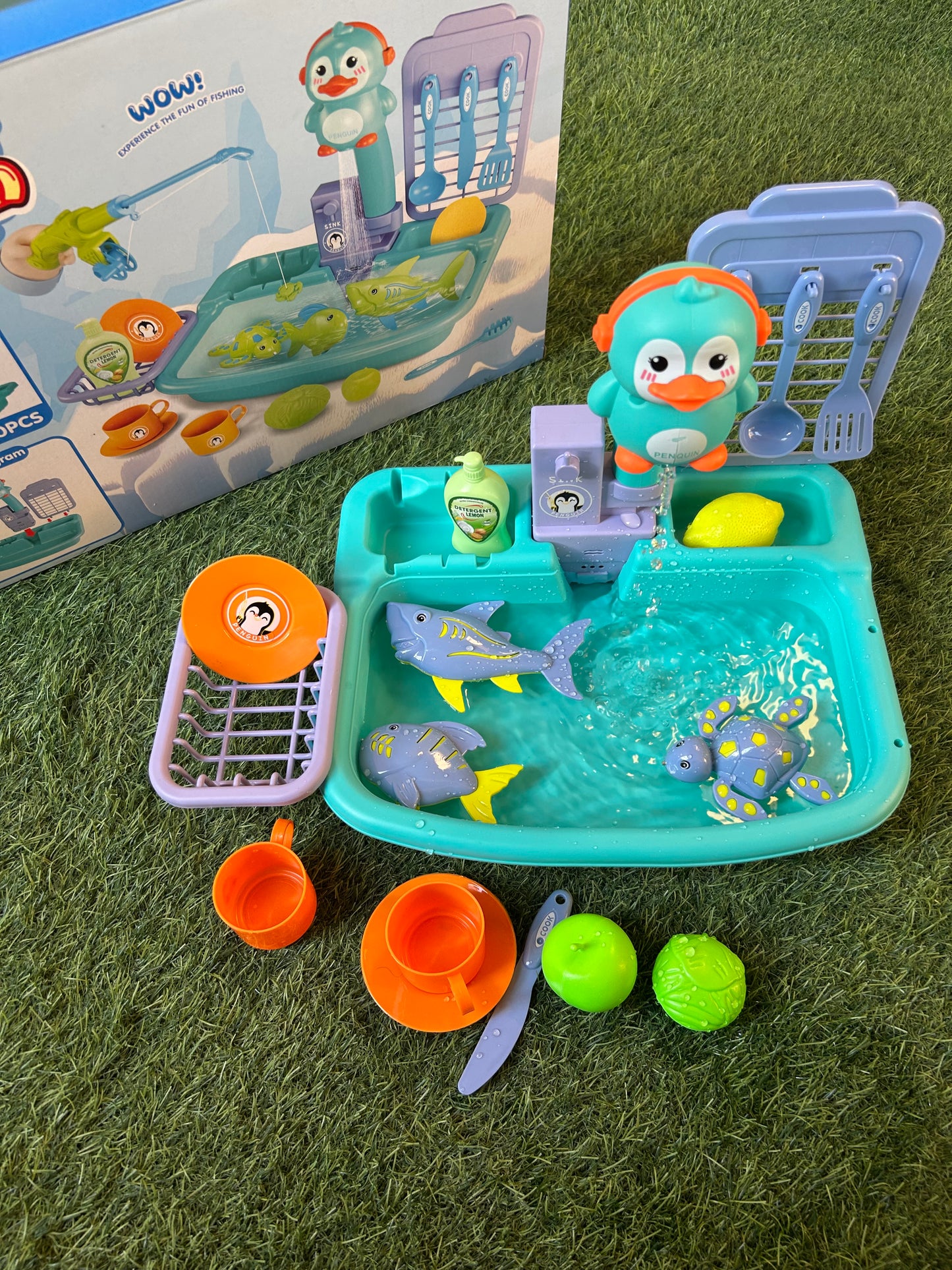 2 in 1 fishing game& small kitchen