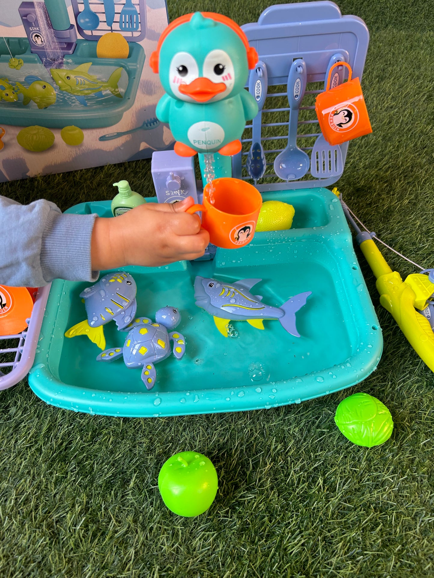 2 in 1 fishing game& small kitchen