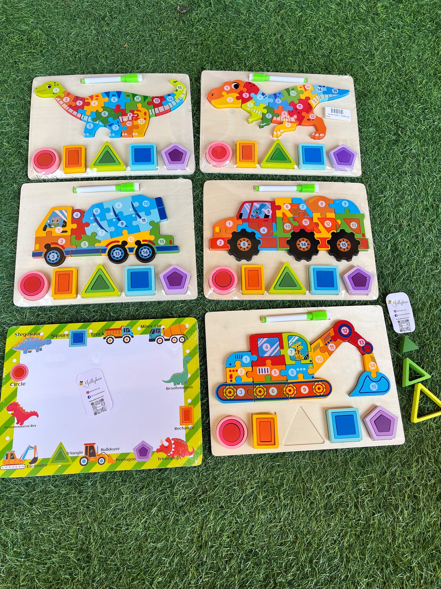 Wooden Puzzle Geometry shapes & board