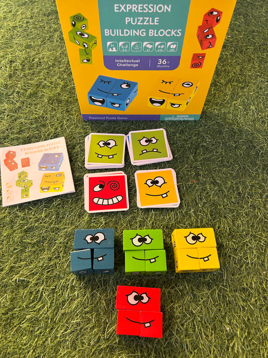 Expression Puzzle Building Blocks