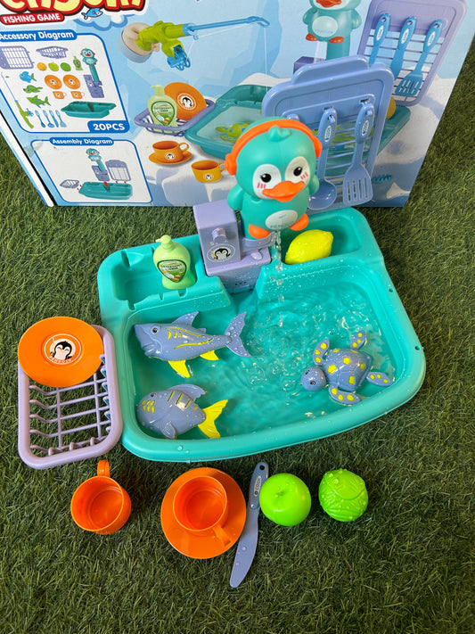 2 in 1 fishing game& small kitchen
