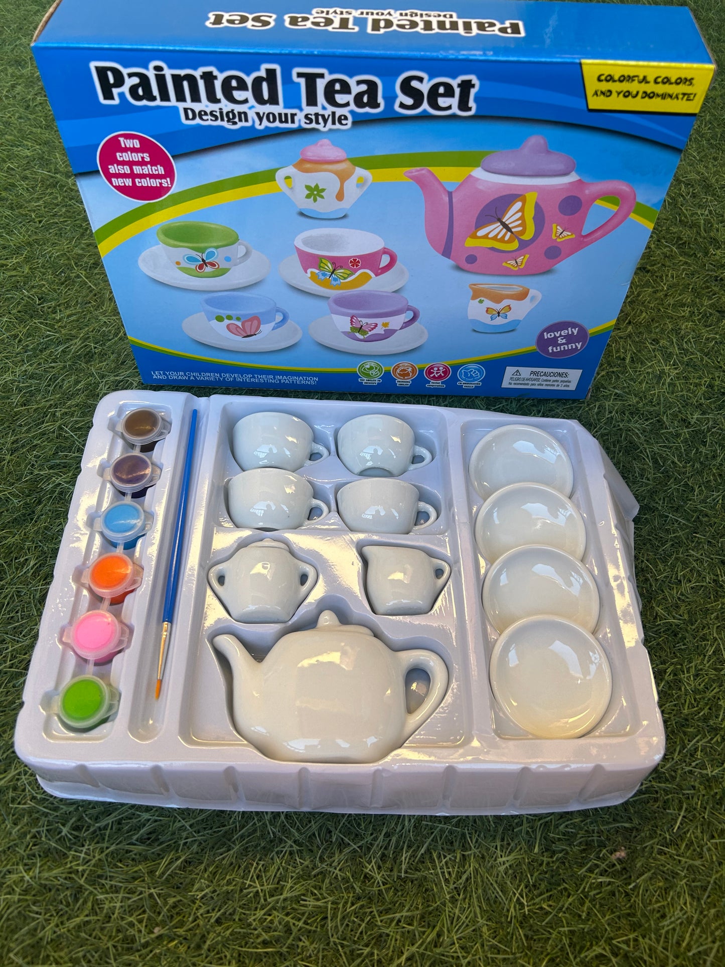 Painted tea set