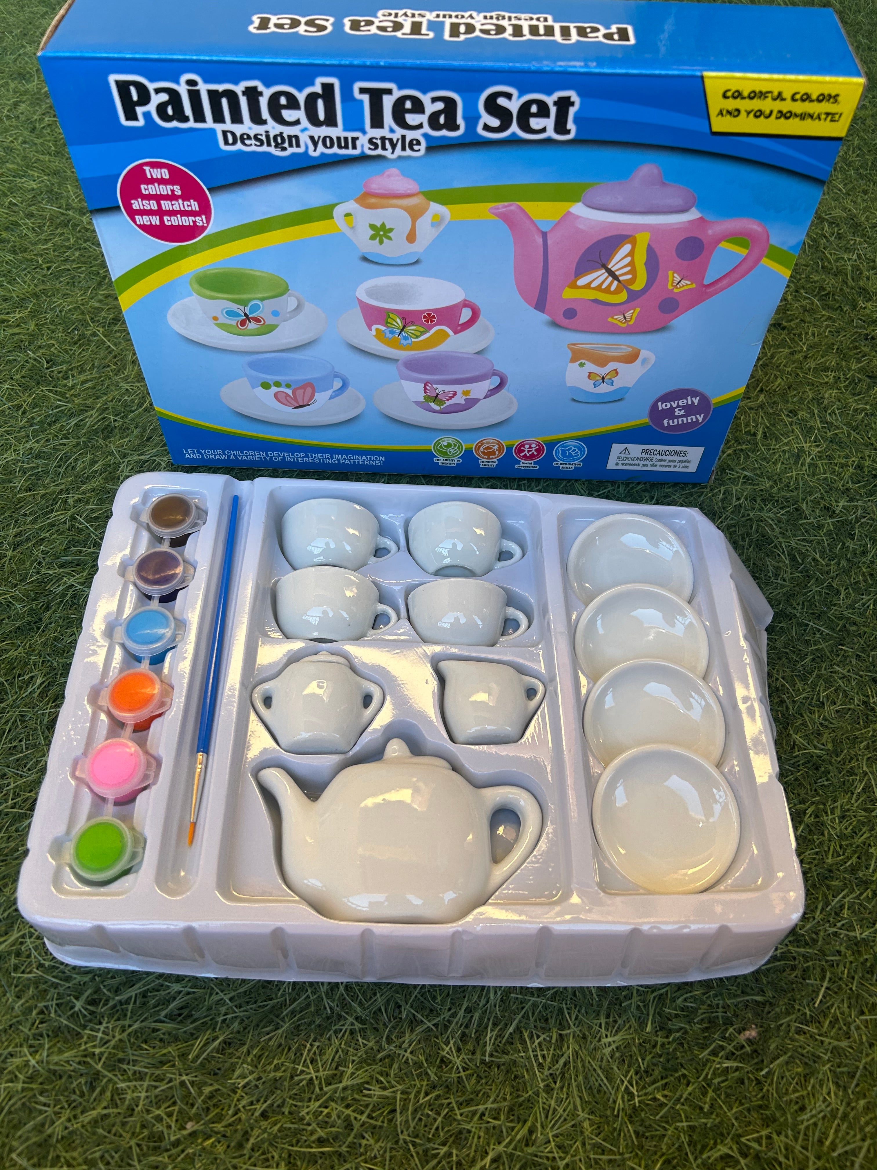 Painted tea set