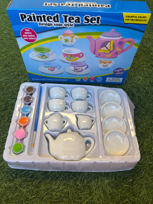 Painted tea set