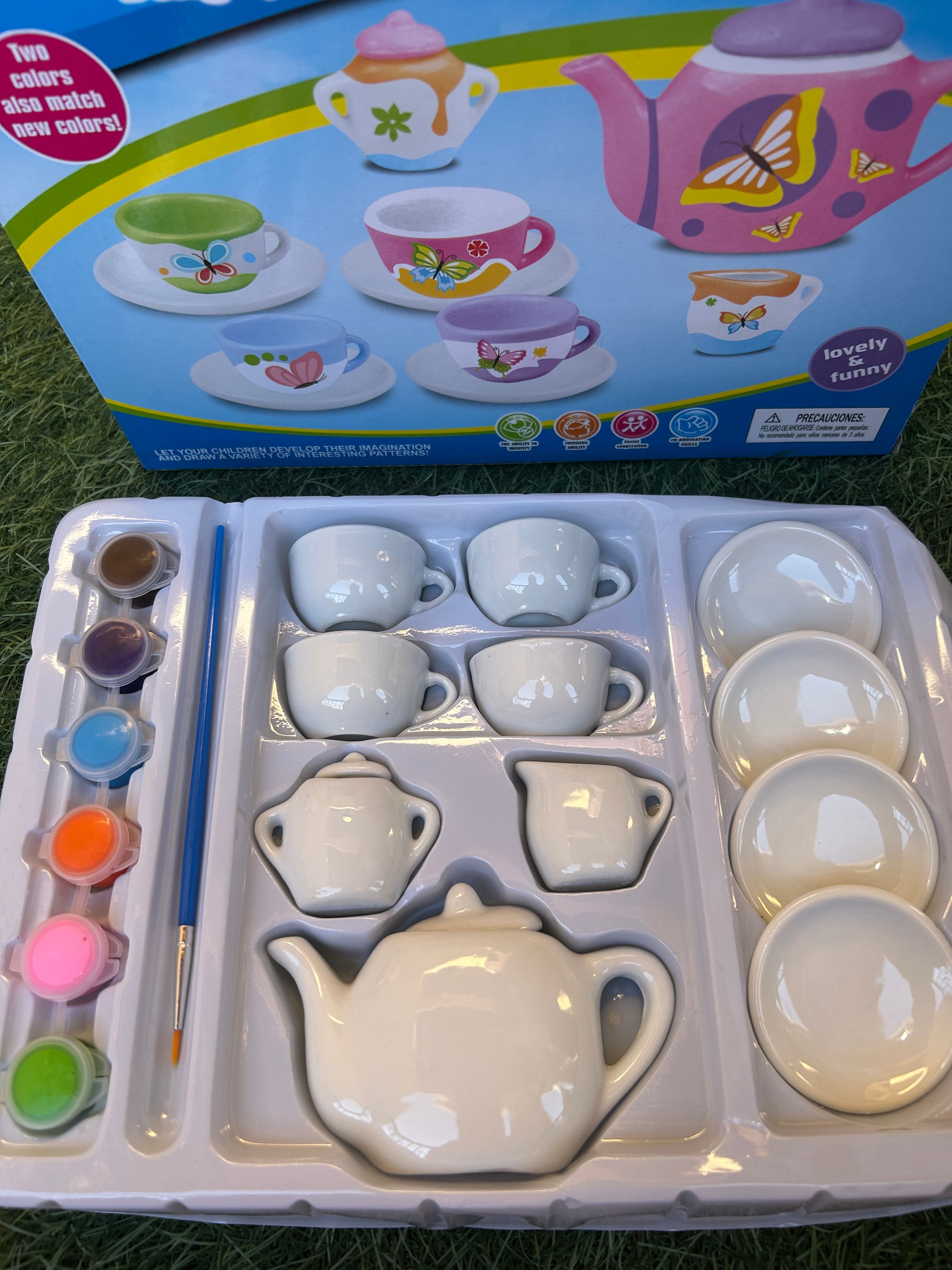 Painted tea set